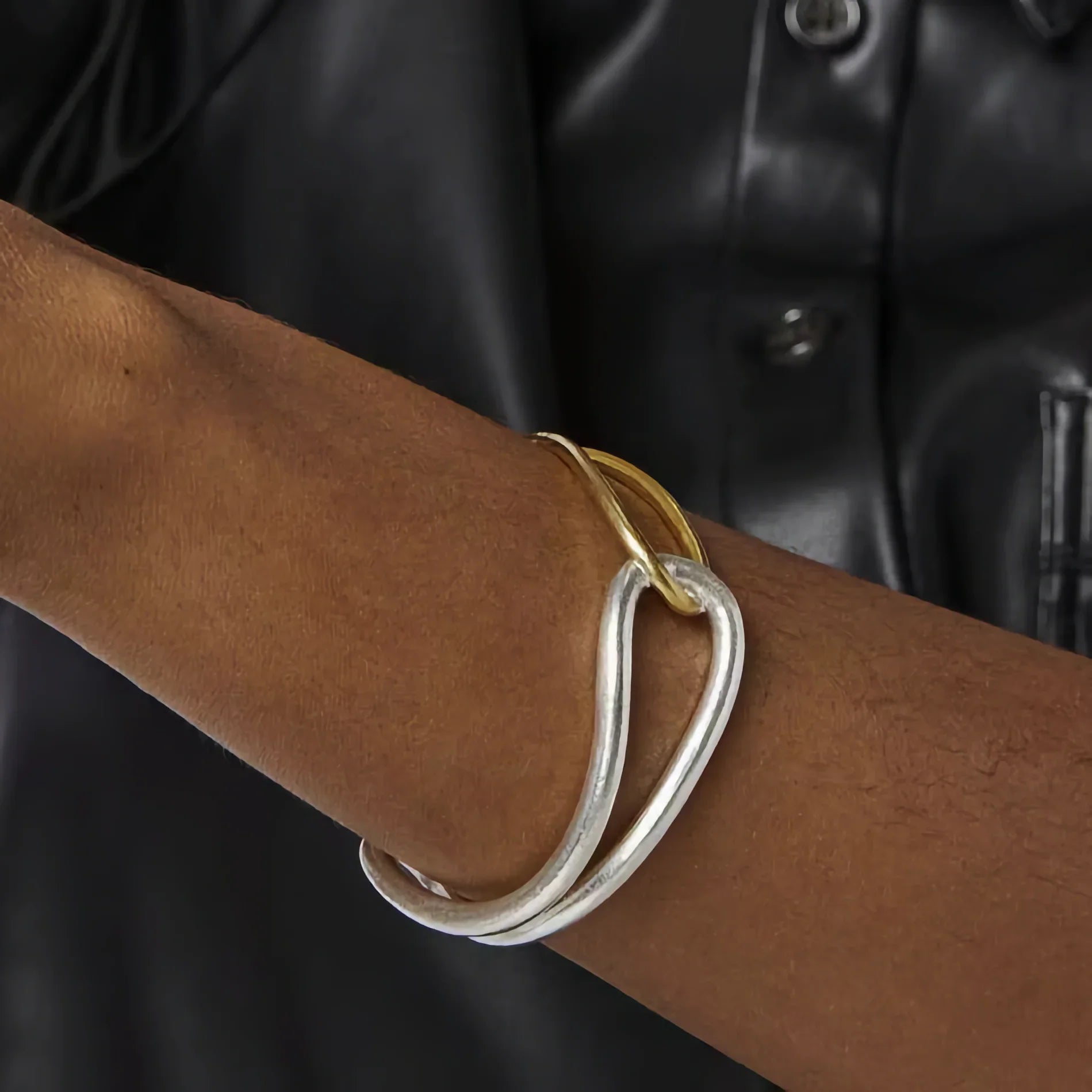 Noria Two Tone Gold Bangle Image