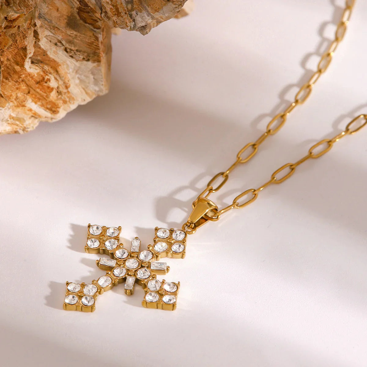Divina Crystal Cross Necklace Image