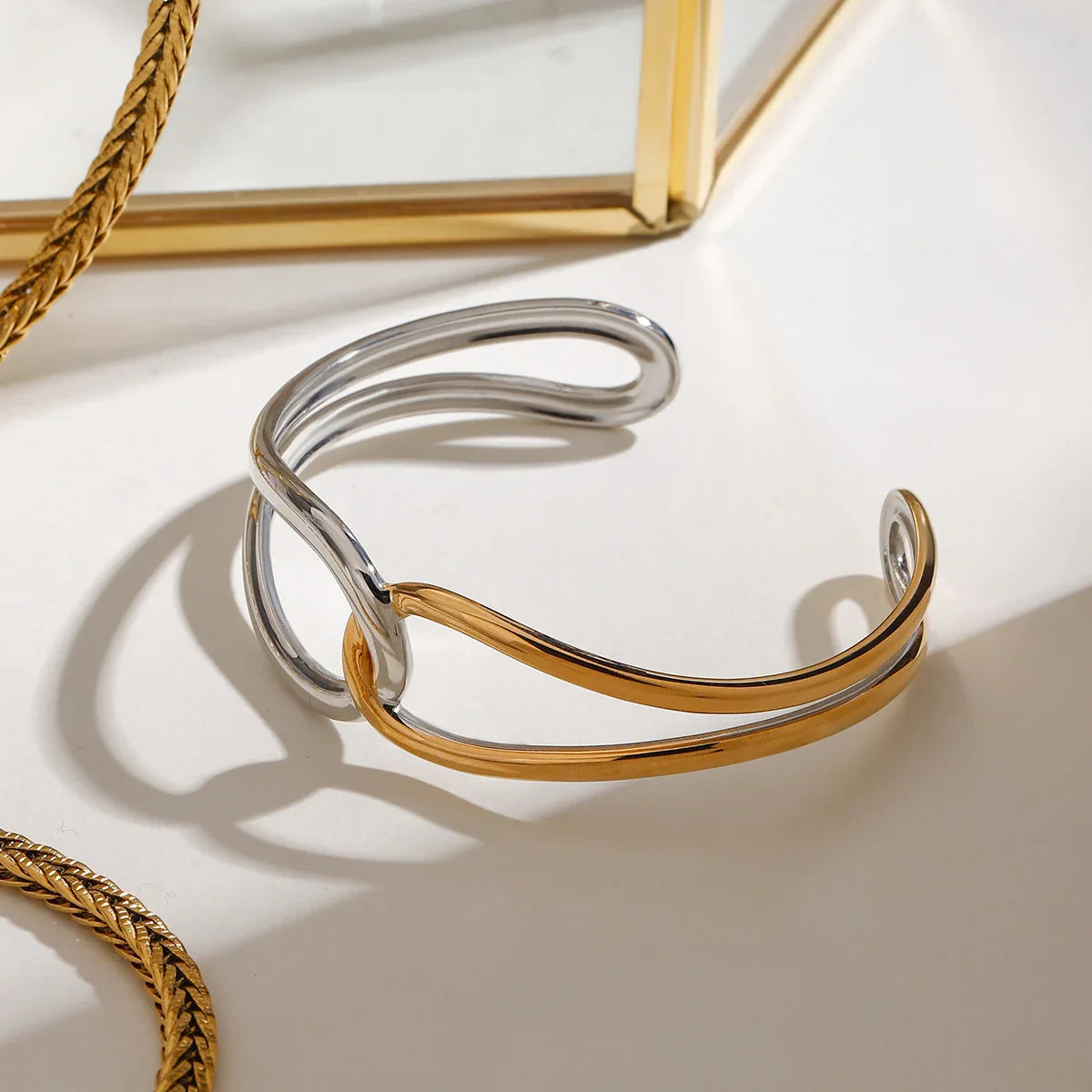 Noria Two Tone Gold Bangle Image