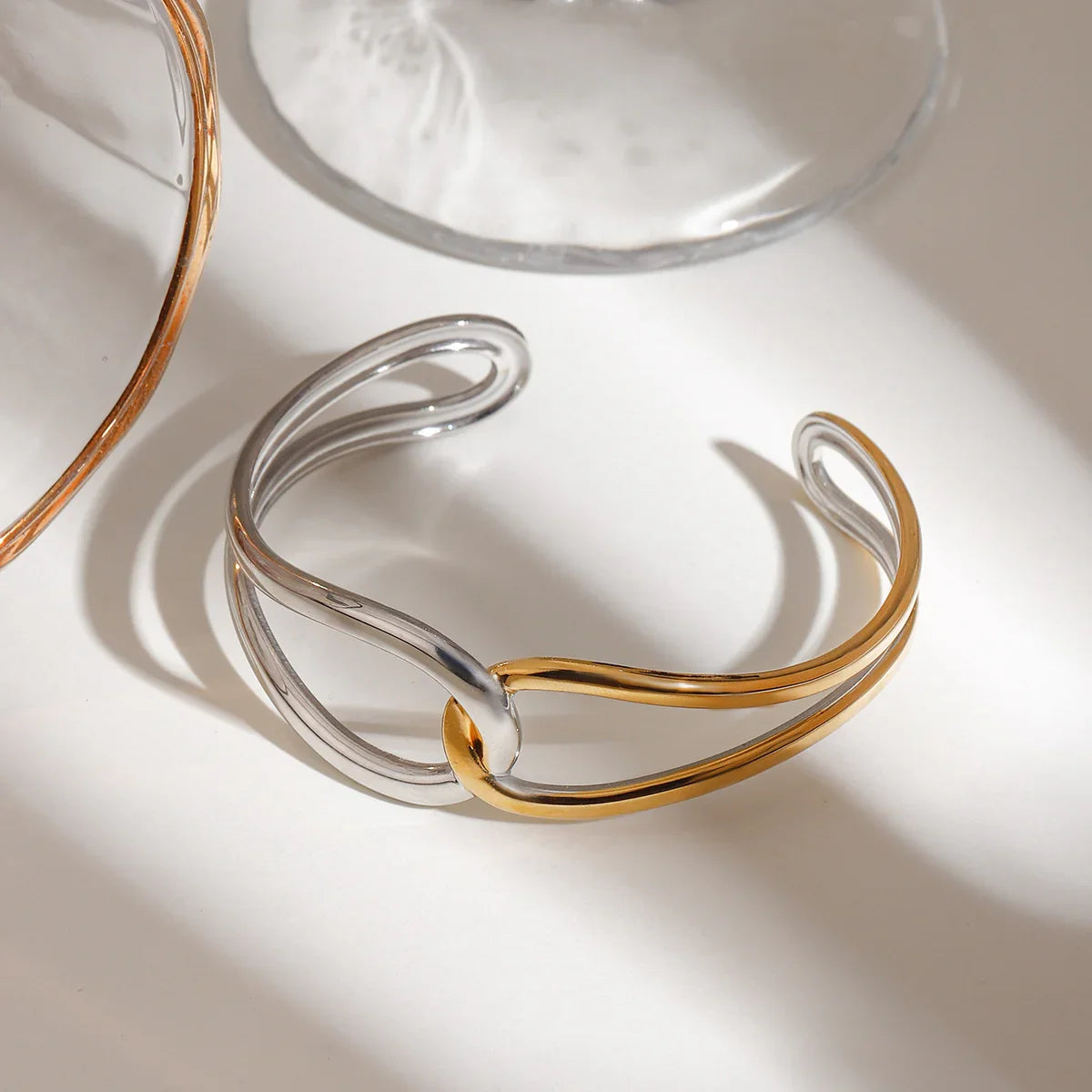 Noria Two Tone Gold Bangle Image