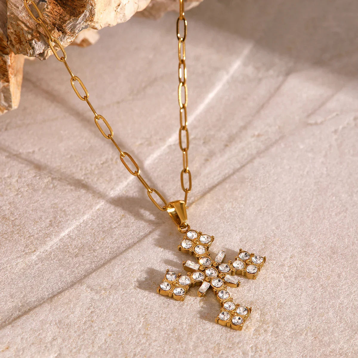 Divina Crystal Cross Necklace Image