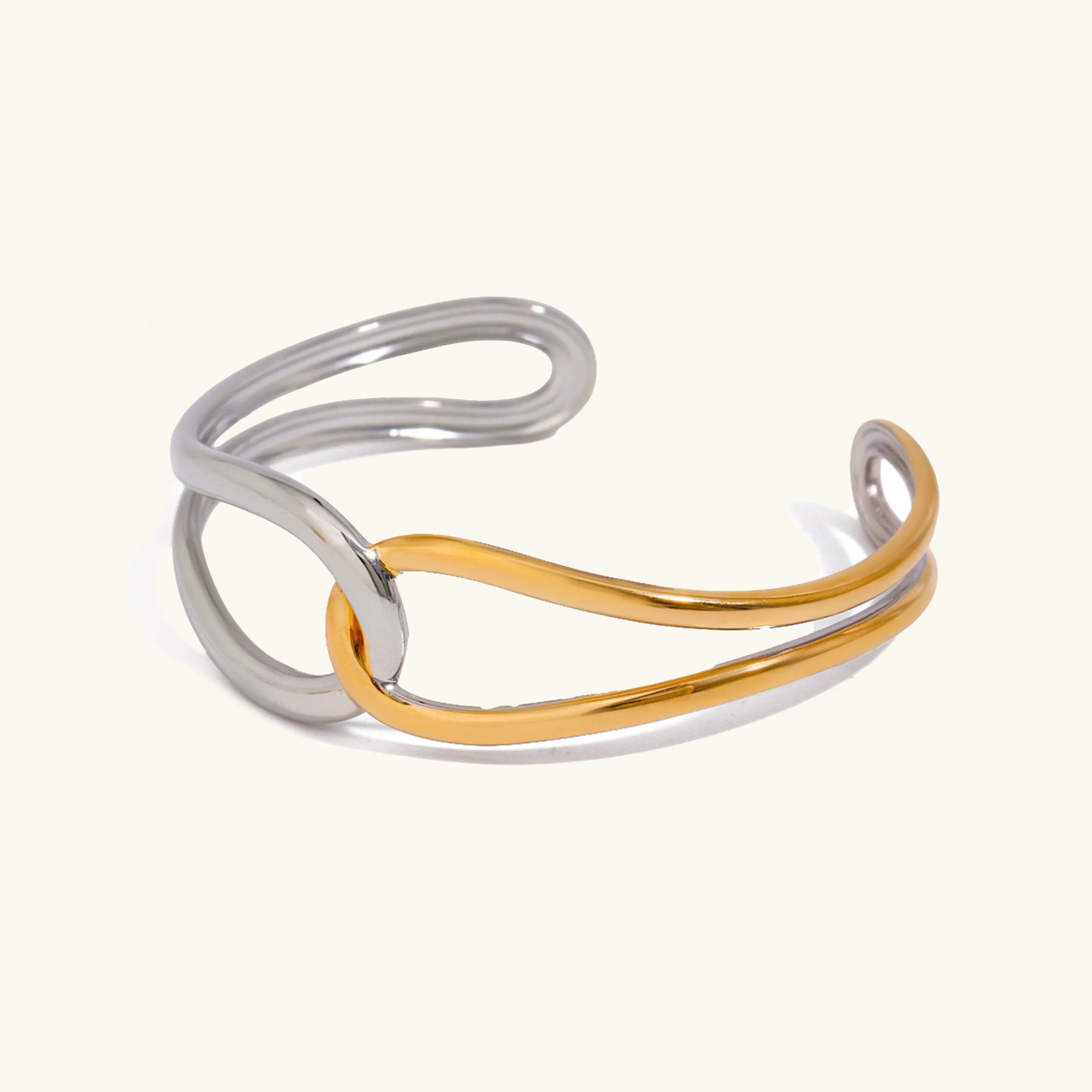Noria Two Tone Gold Bangle Image