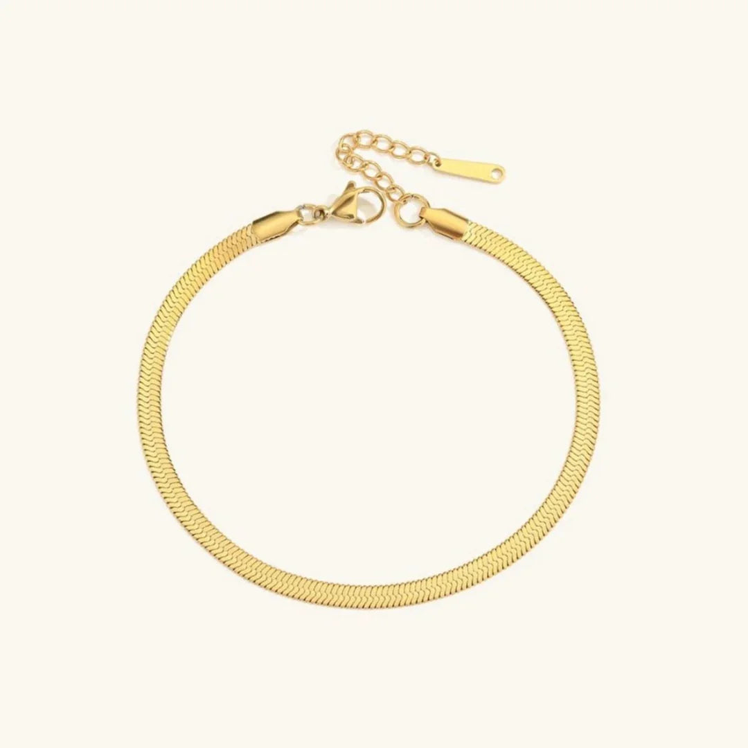 Gia Gold Herringbone Anklet Avaria gia-gold-herringbone-anklet-avaria