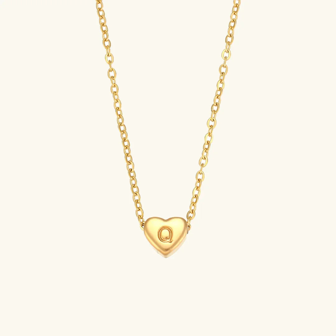 Heart Initial Gold Necklace Image