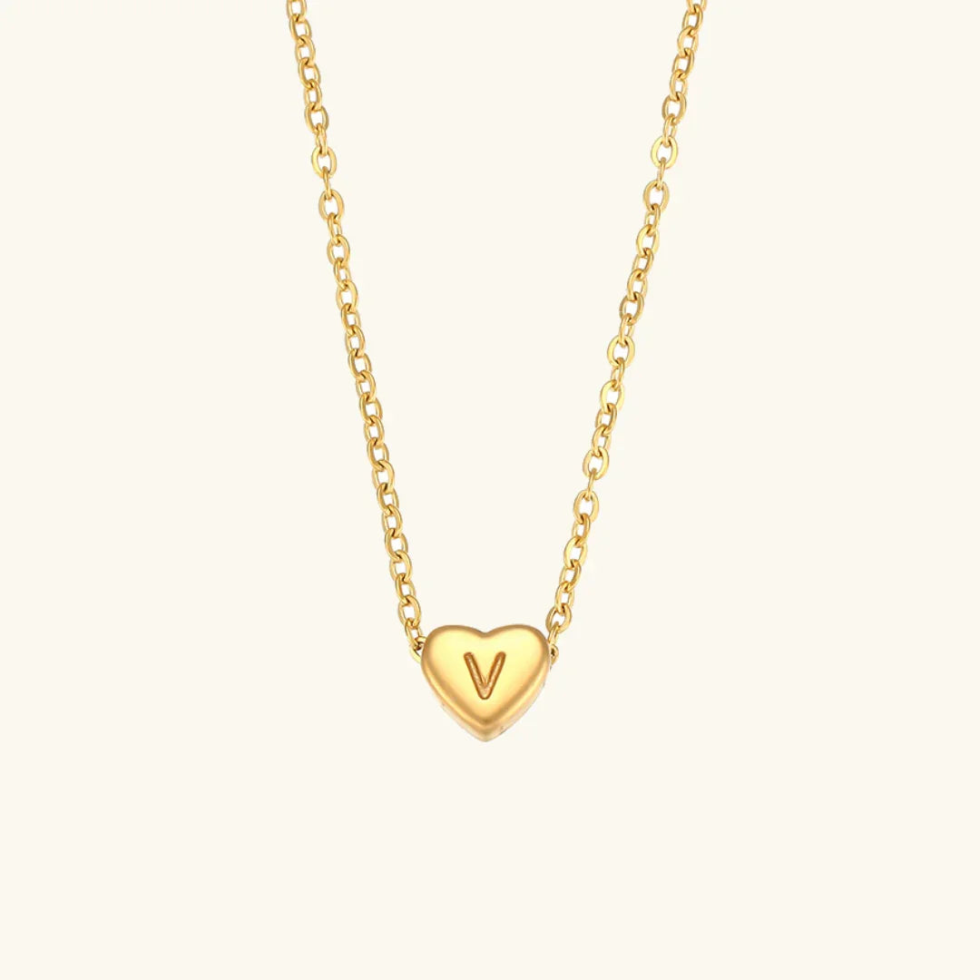 Heart Initial Gold Necklace Image