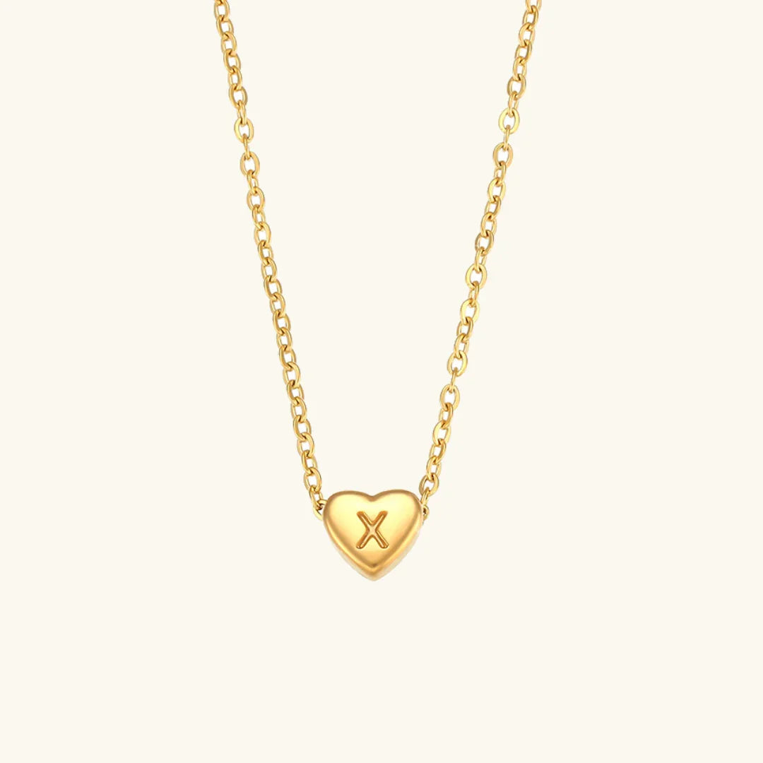 Heart Initial Gold Necklace Image