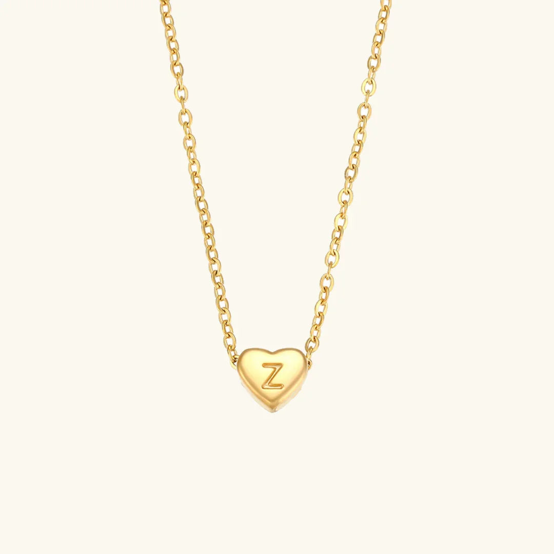 Heart Initial Gold Necklace Image