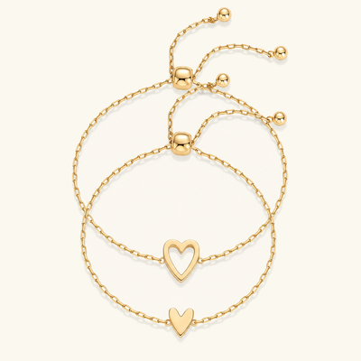 Amoura Matching Hearts Bracelet Set
