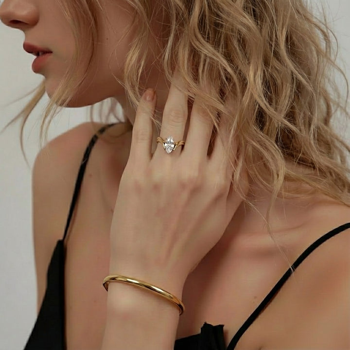 Bernadetta Diamond Marquise Gold Ring