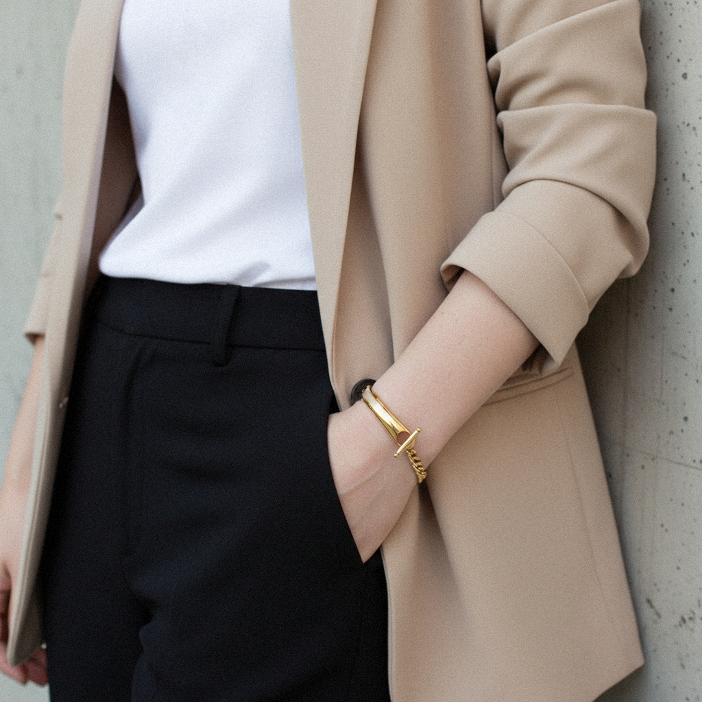 Myrna Chained Gold Bangle Image