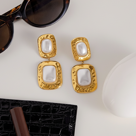 Trixie Chunky Pearl Drop Earrings Image