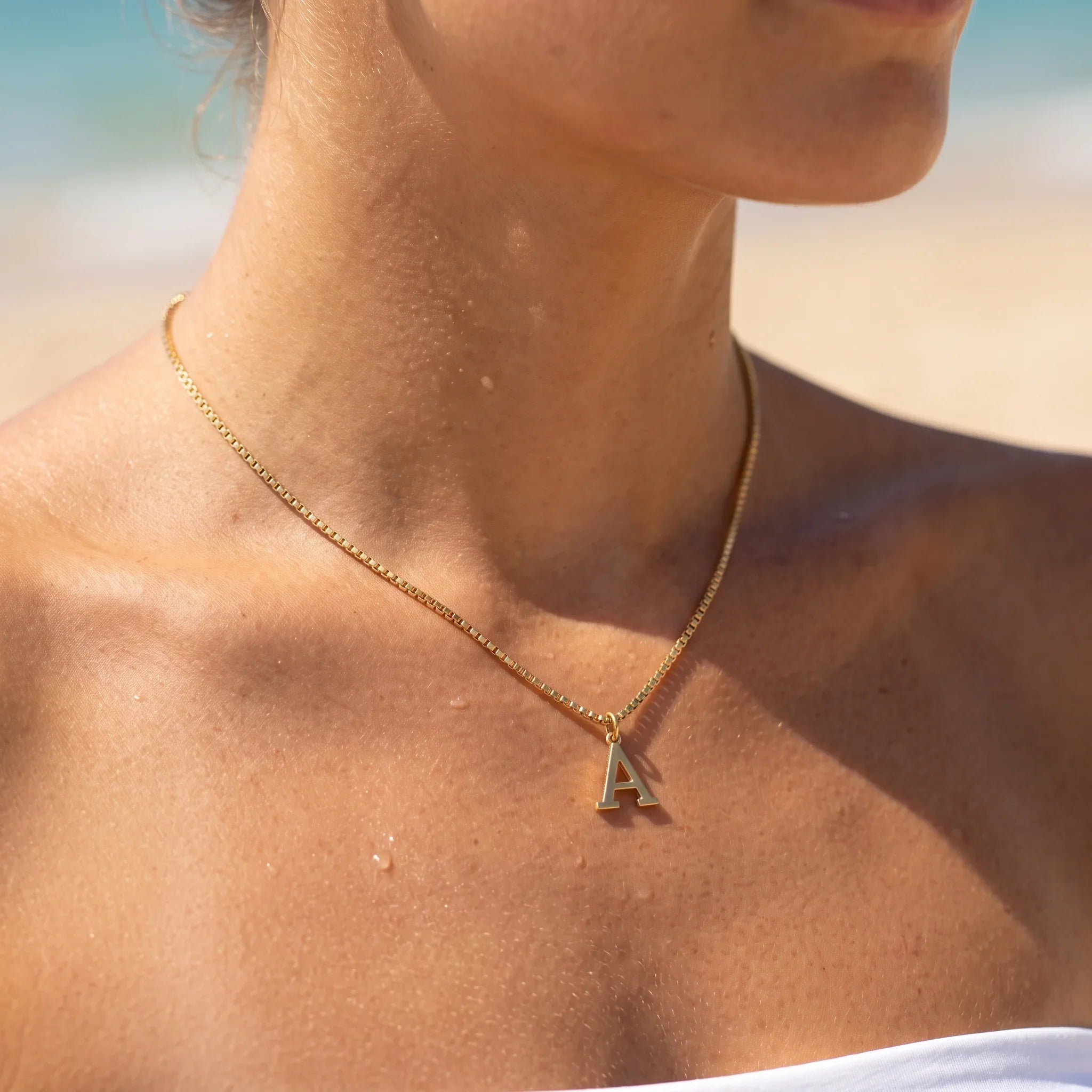 Therese Letter Initial Gold Necklace Image