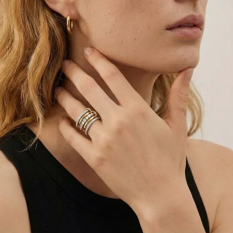 Bellerose Two Tone Stacked Diamond Ring Image