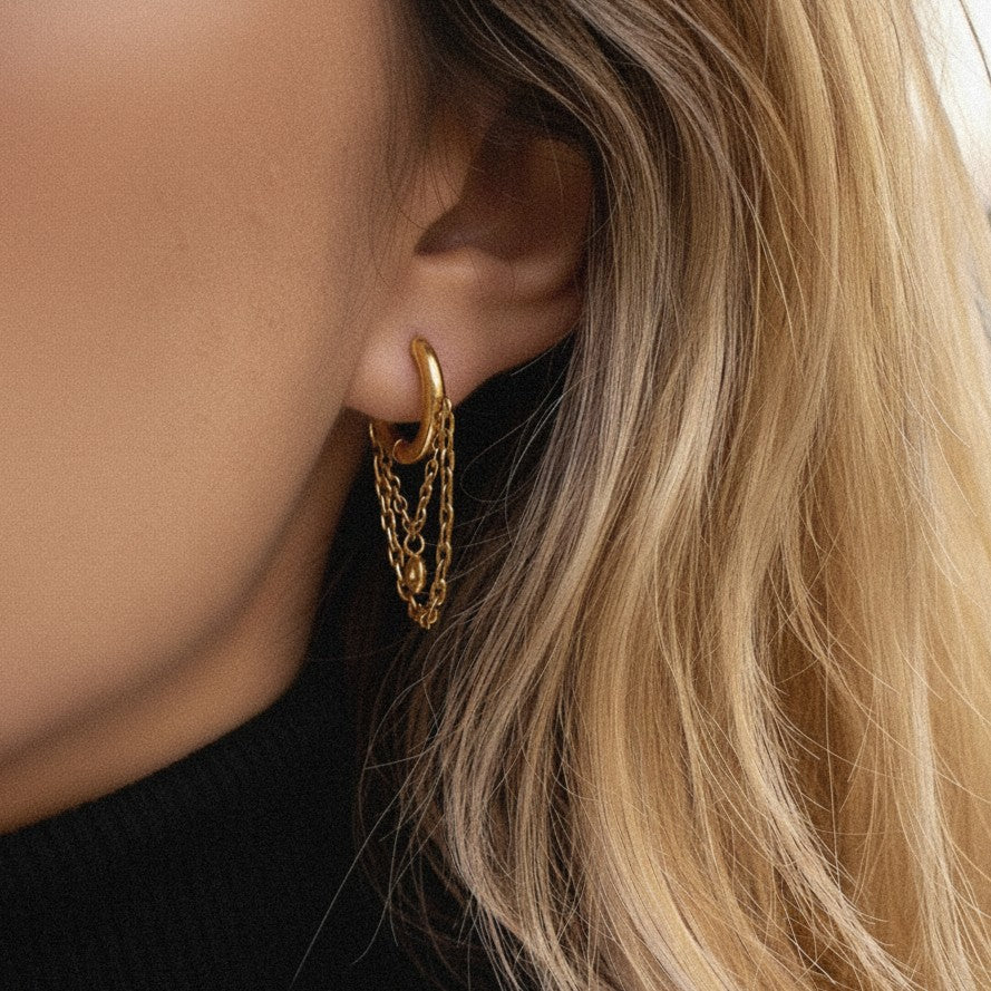 Adore Diamond Drop Hoops Image