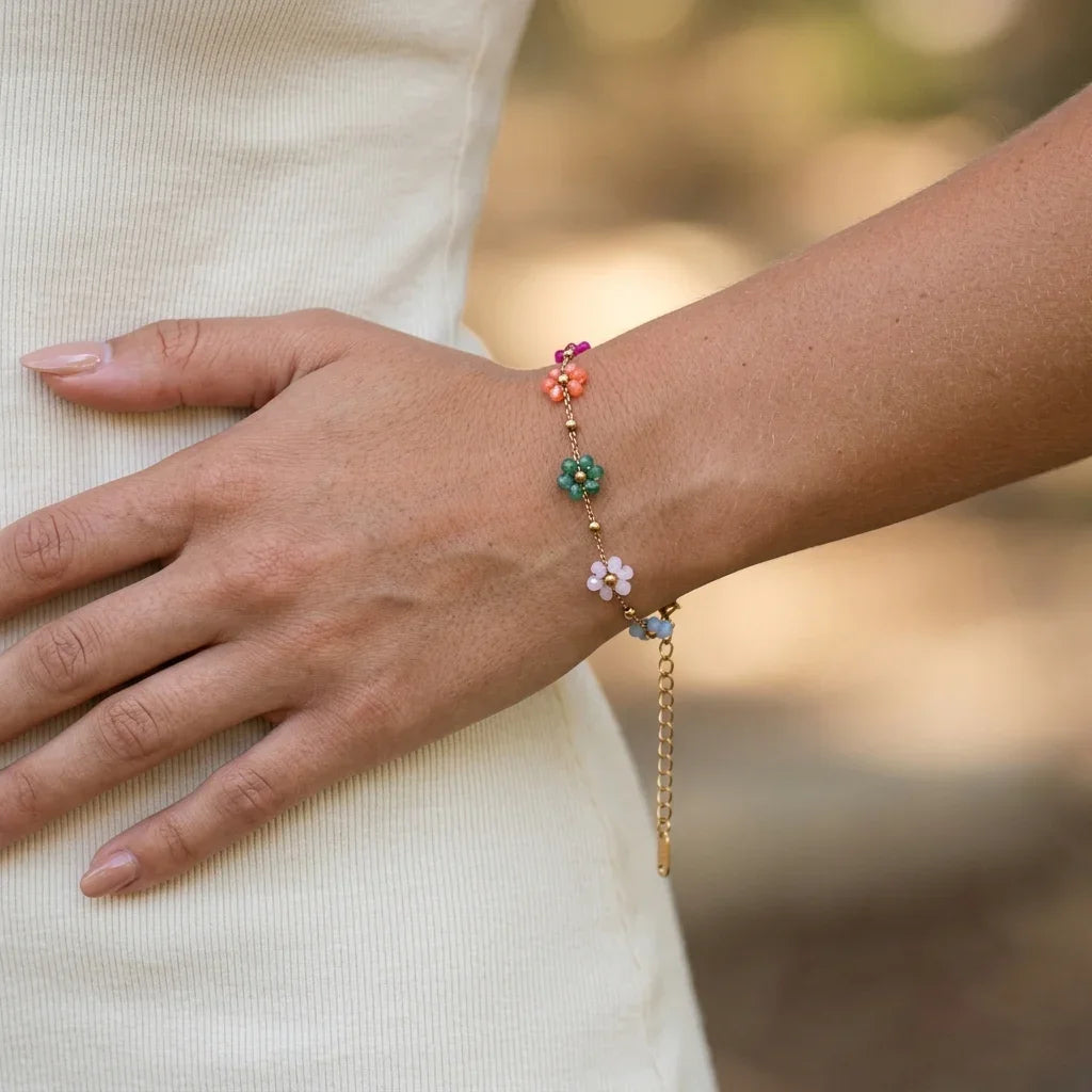 Azalea Floral Gold Bracelet Image