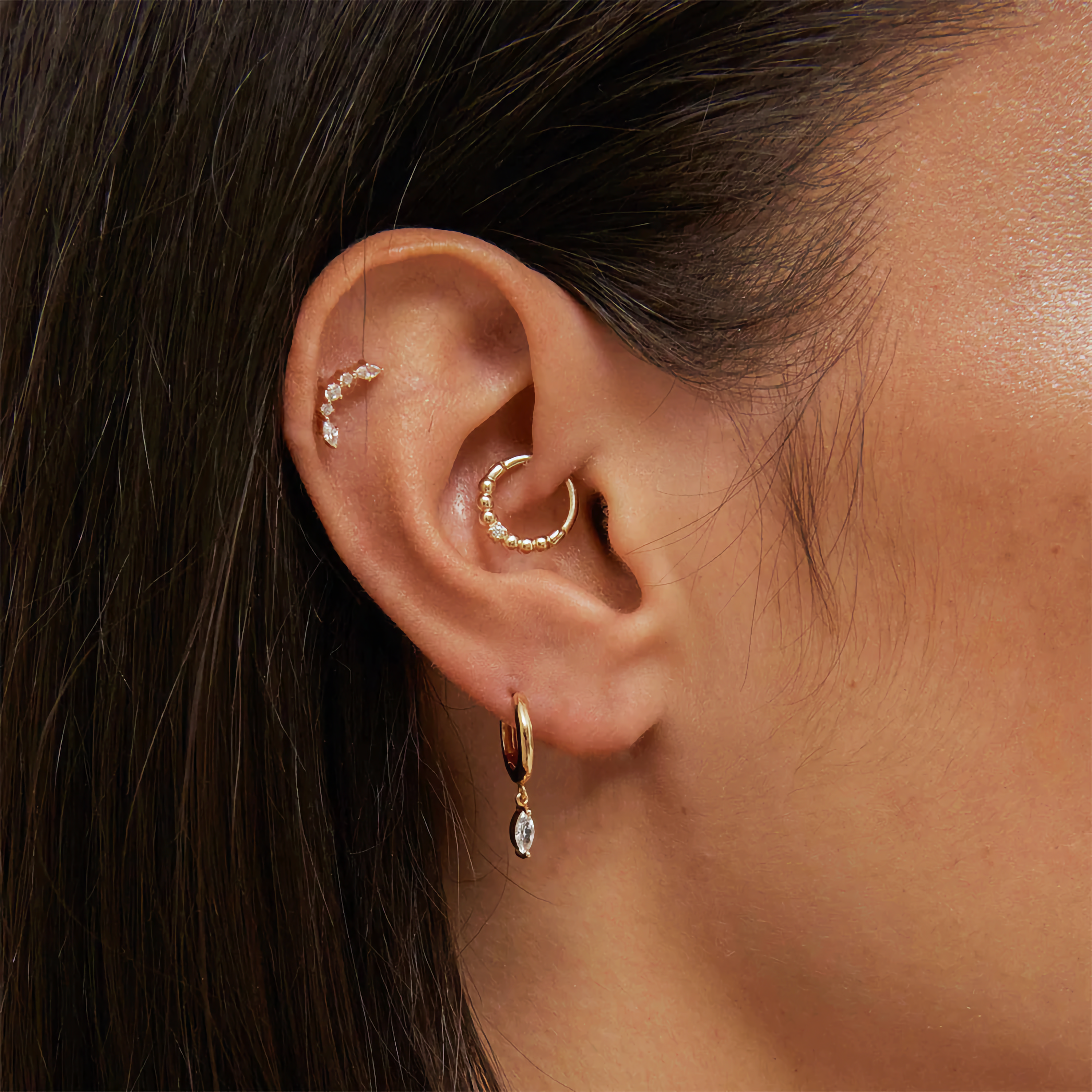 Lacey Diamond Hoops Image