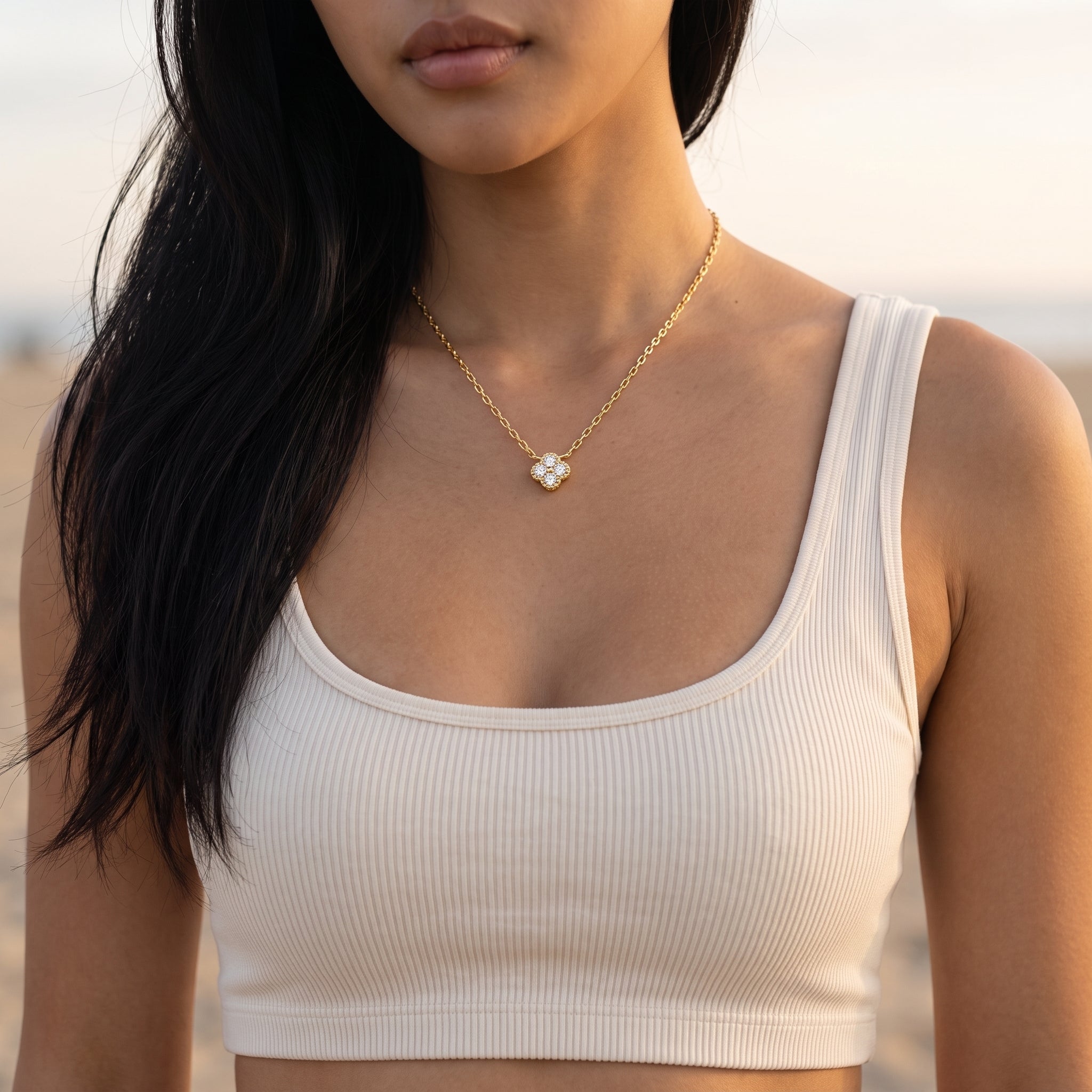 Fleur Diamond Clover Necklace Image