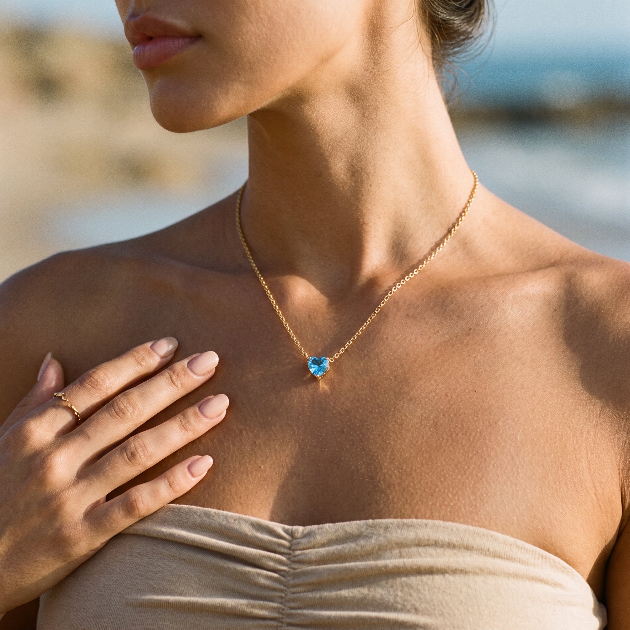 Amorette Birthstone Heart Necklace Image