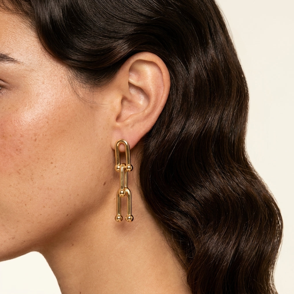 Isle Link Gold Earrings