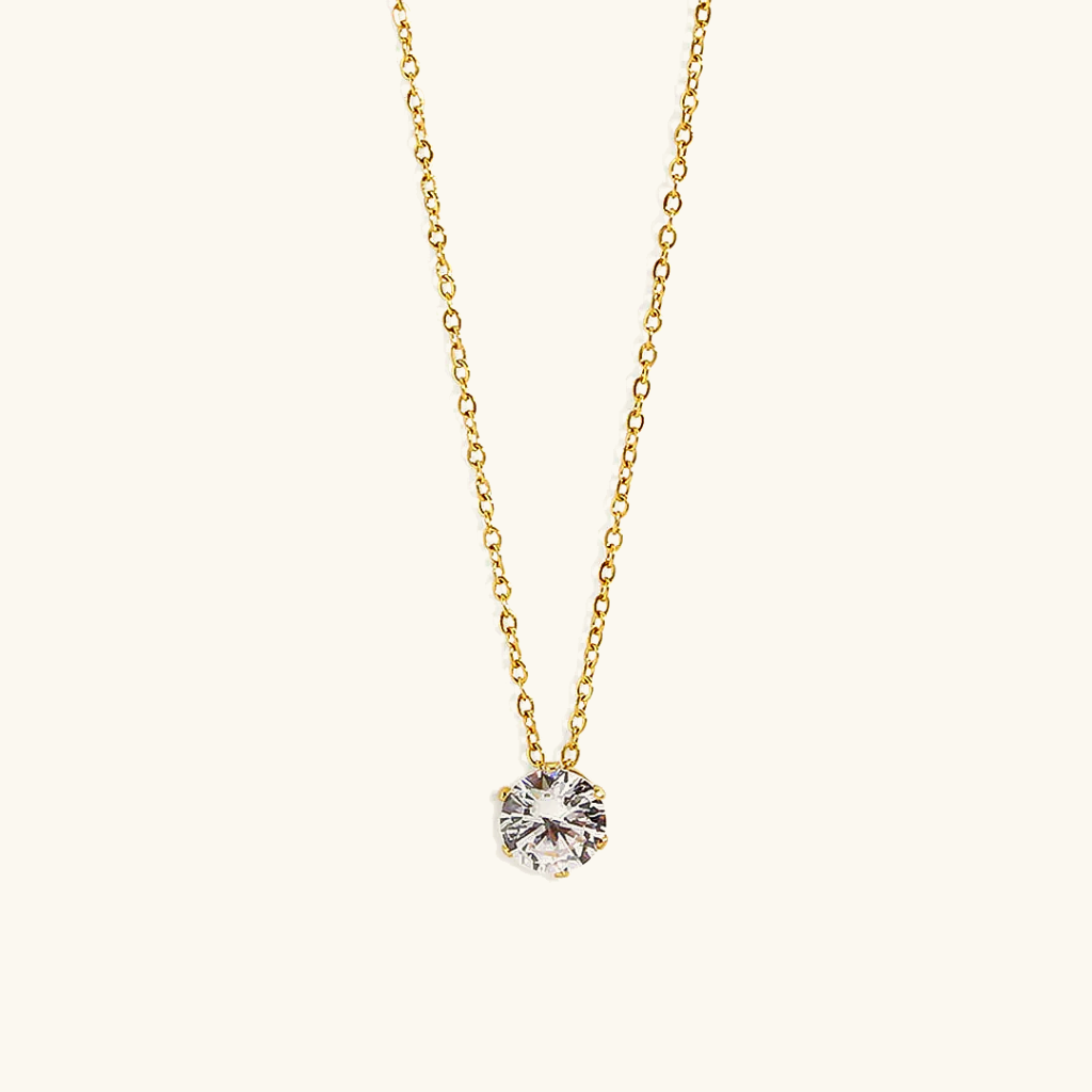 Kyla Solitaire Gold Necklace