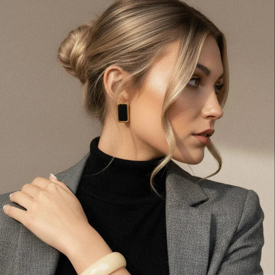 Cherish Geometric Enamel Earrings