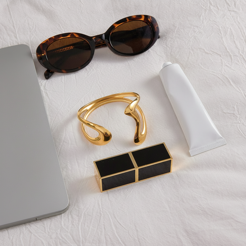 Lulu Sculpted Gold Bangle