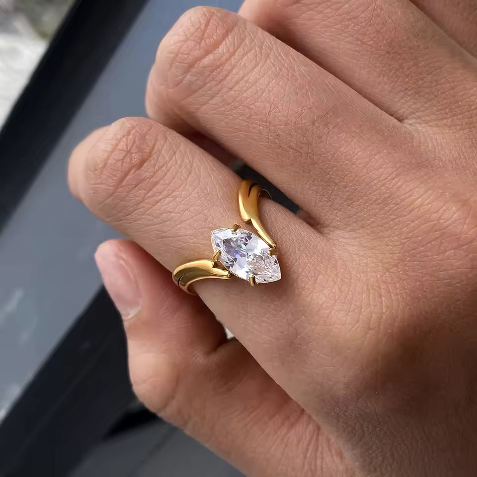 Bernadetta Diamond Marquise Gold Ring Image