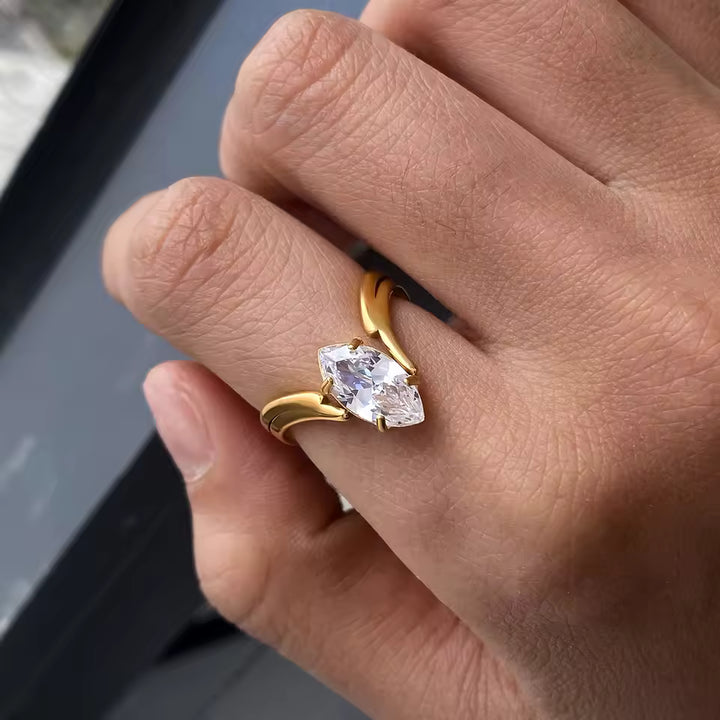Bernadetta Diamond Marquise Gold Ring