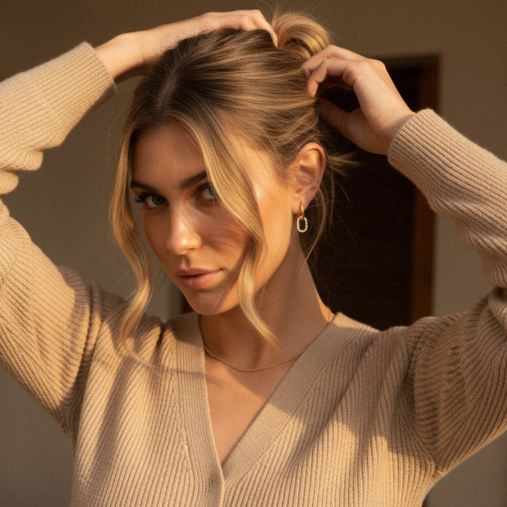 Aina Double Hoop Diamond Earrings