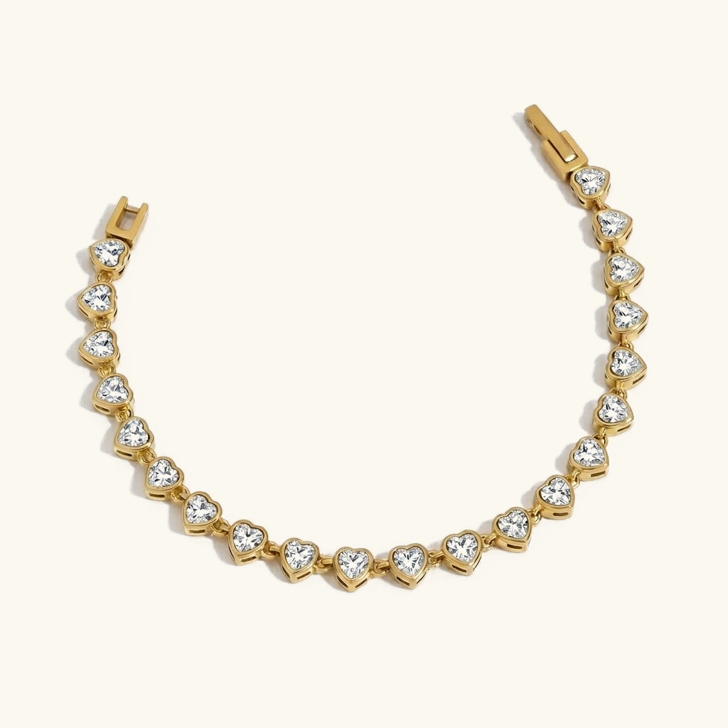 Romani Heart Shaped Tennis Bracelet Image