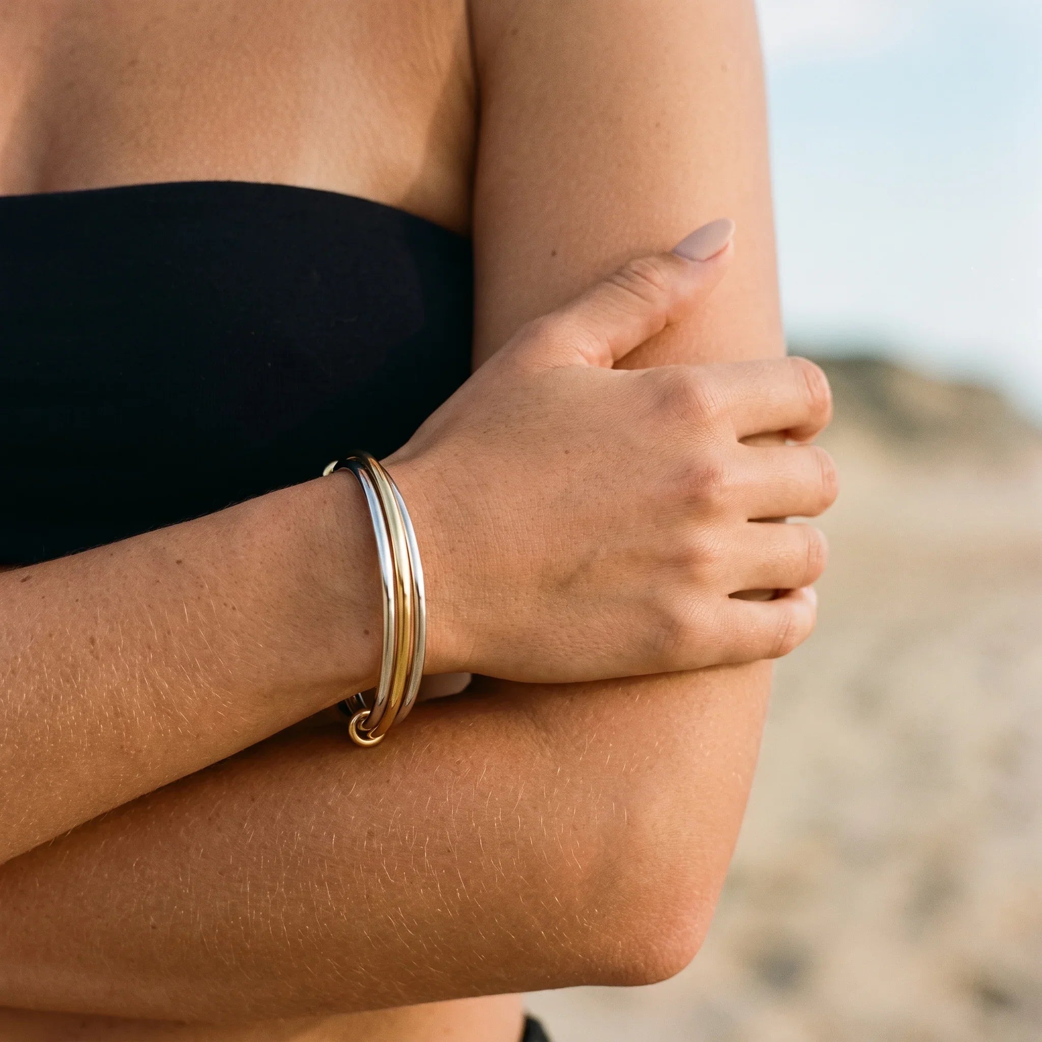 Romina Two Tone Stacked Bracelet Image