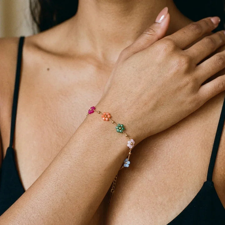 Azalea Floral Gold Bracelet