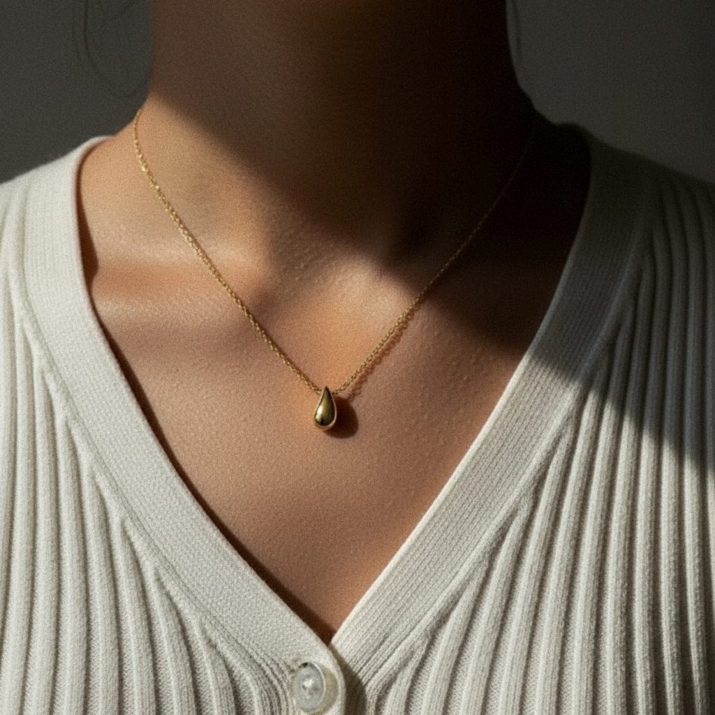 Marcelline Gold Teardrop Pendant