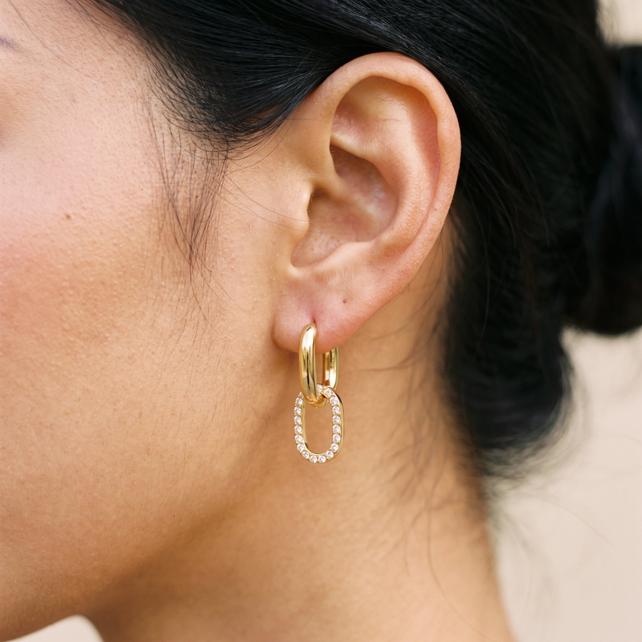 Aina Double Hoop Diamond Earrings Image