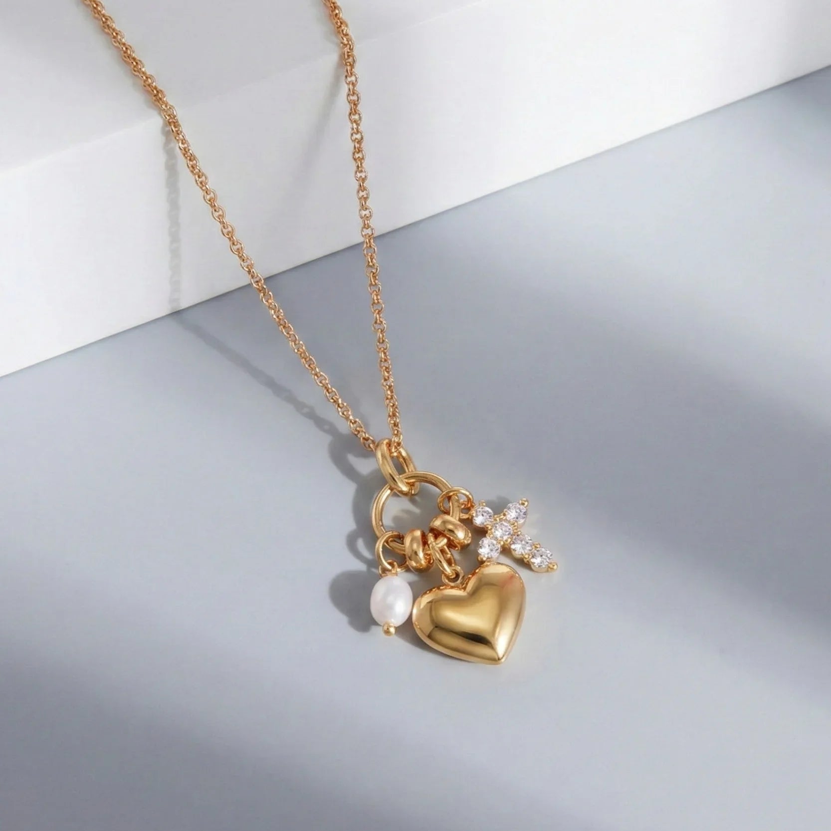Clarice Diamond Heart Charm Necklace Image