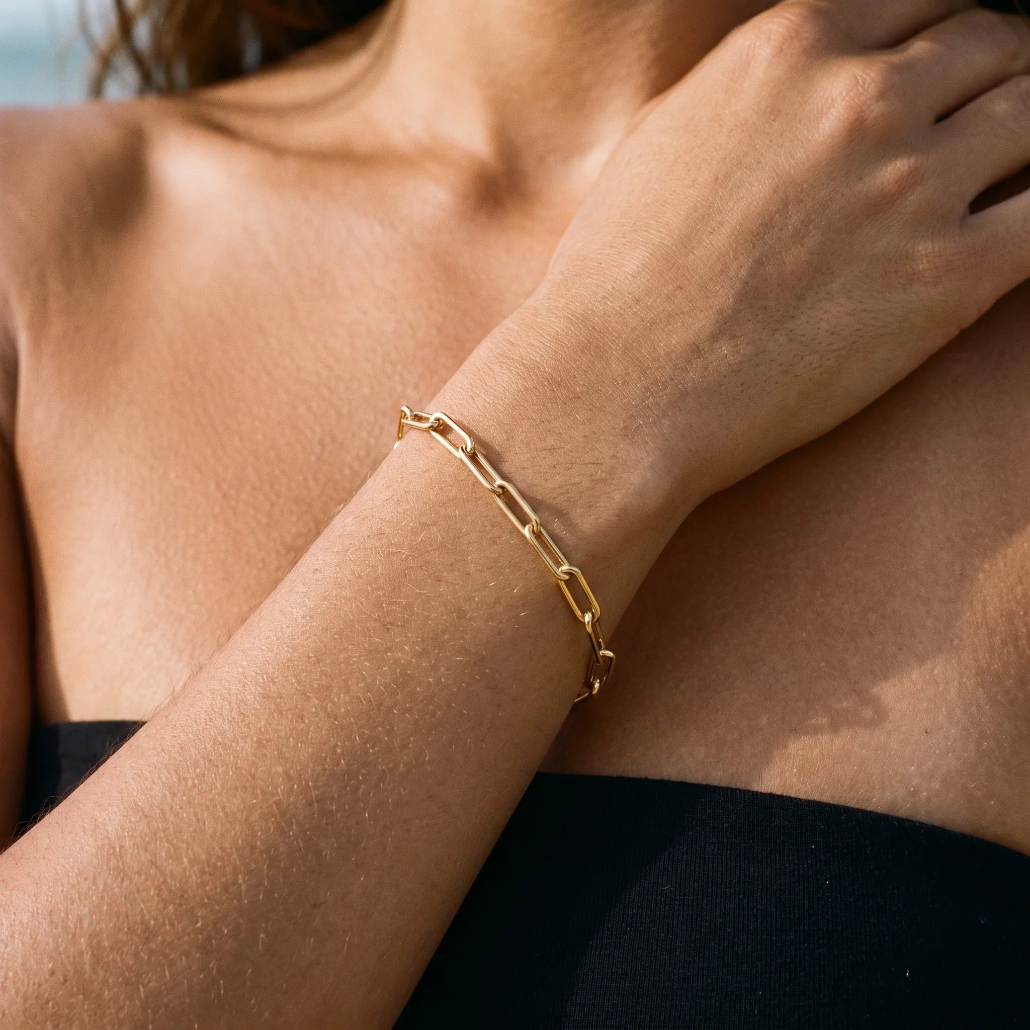 Eloise Gold Paperclip Bracelet Image