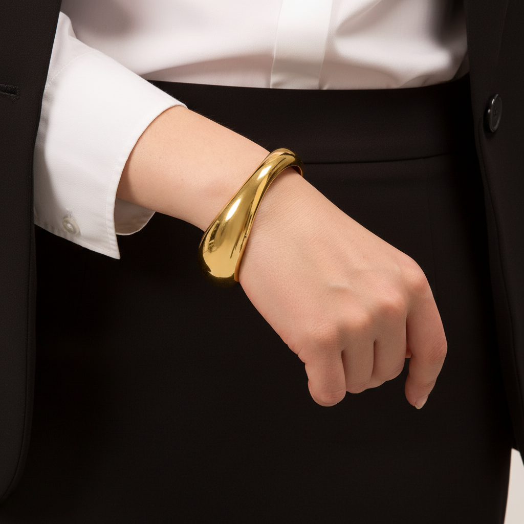 Jessa Sculpted Gold Bangle