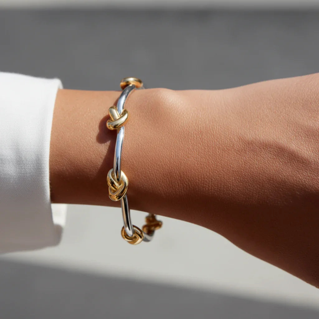 Renee Two Tone Knot Bangle
