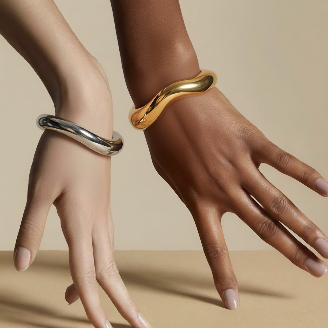 Zaria Asymmetrical Gold Bangle