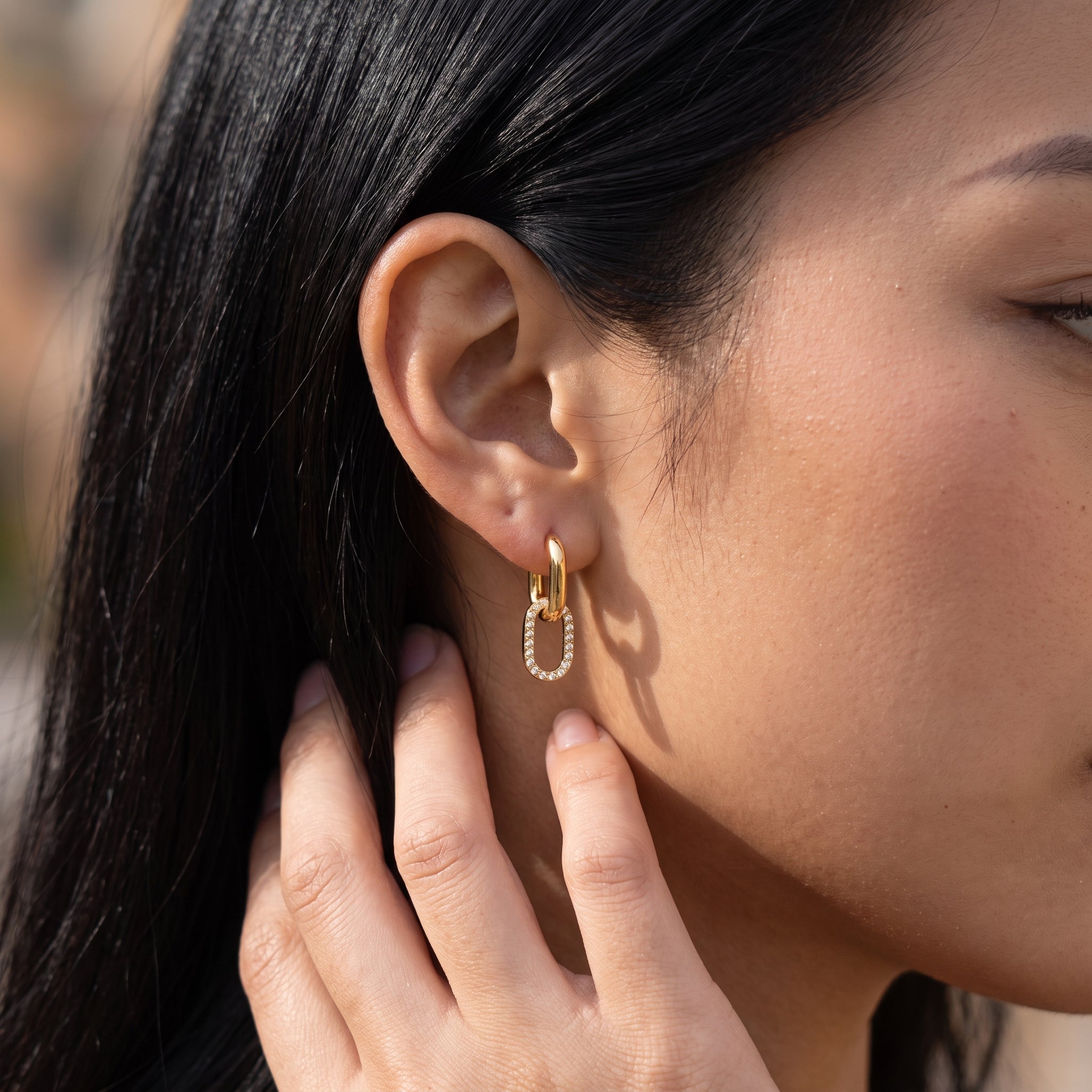 Aina Double Hoop Diamond Earrings Image