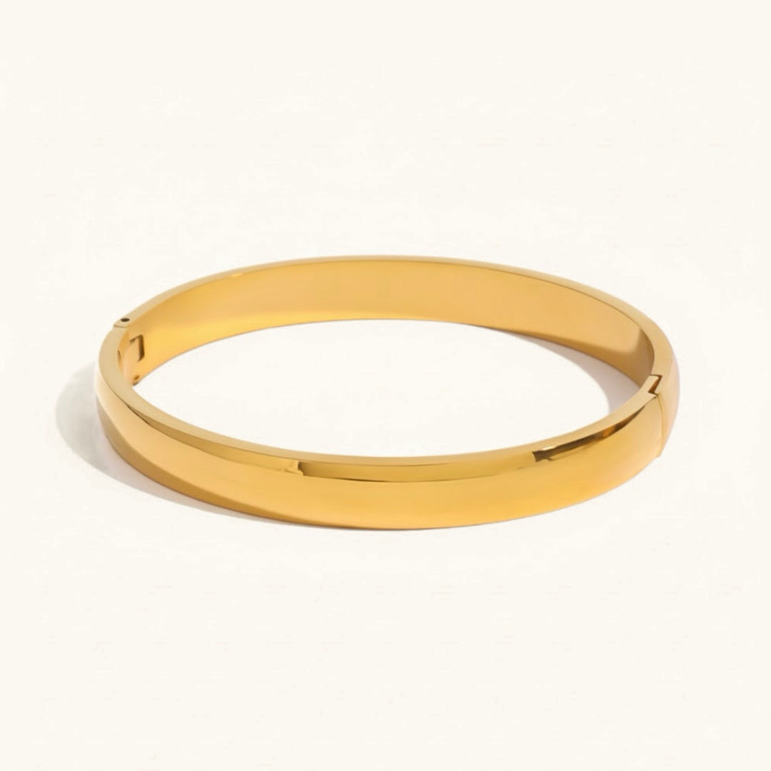 Melina Large Stacking Gold Bangle Image