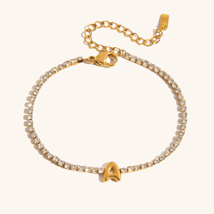 Avaria Bubble Letter Tennis Bracelet