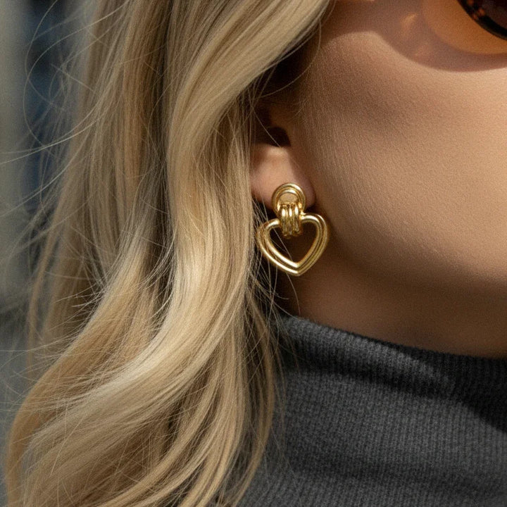 Charmie Gold Heart Earrings