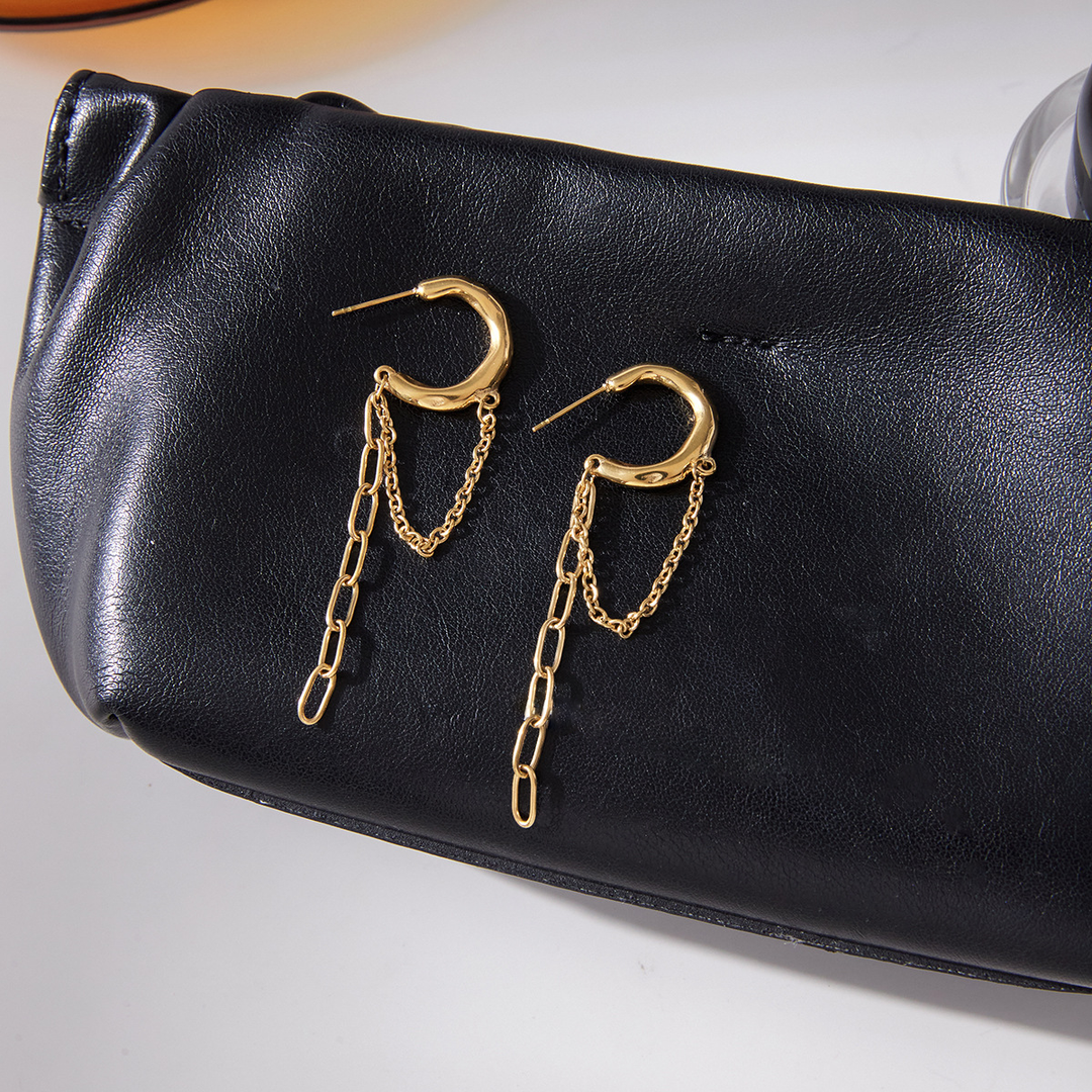 Claudette Link Chain Hoops