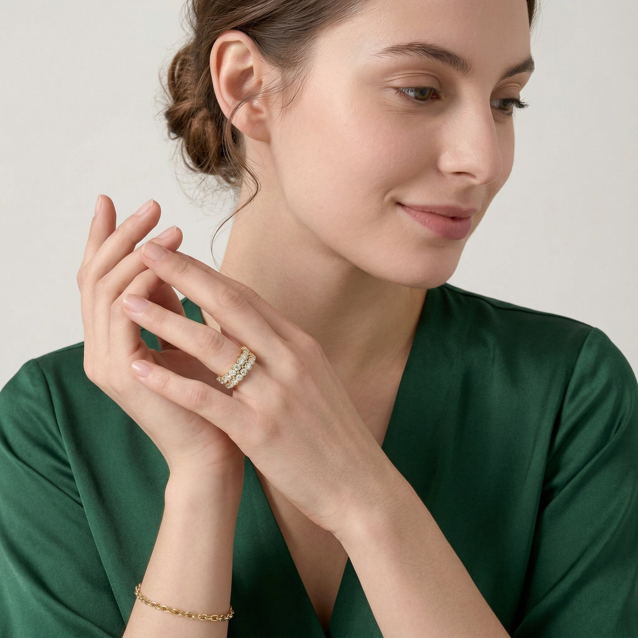 Cassandra Studded Gold Ring Image