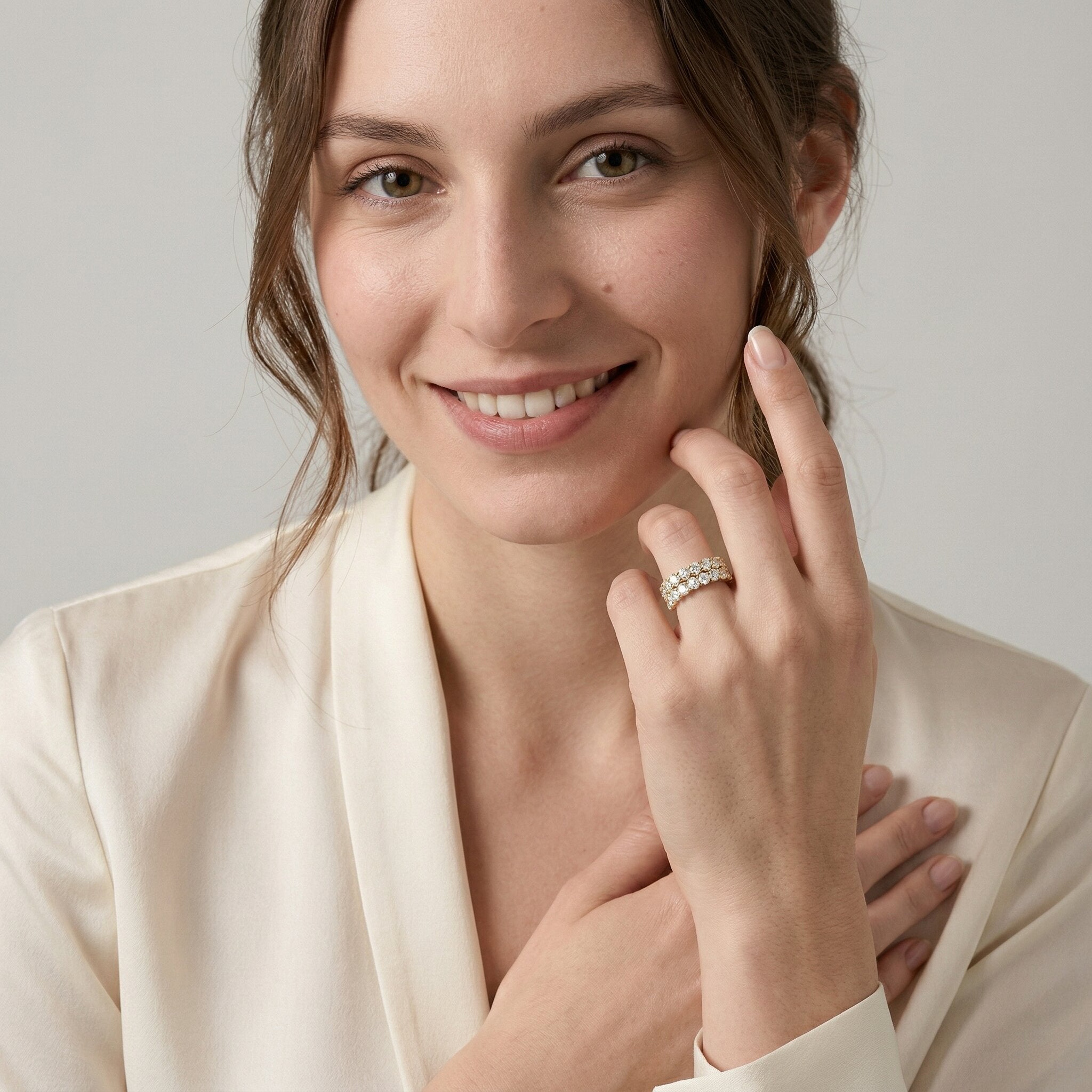 Cassandra Studded Gold Ring Image