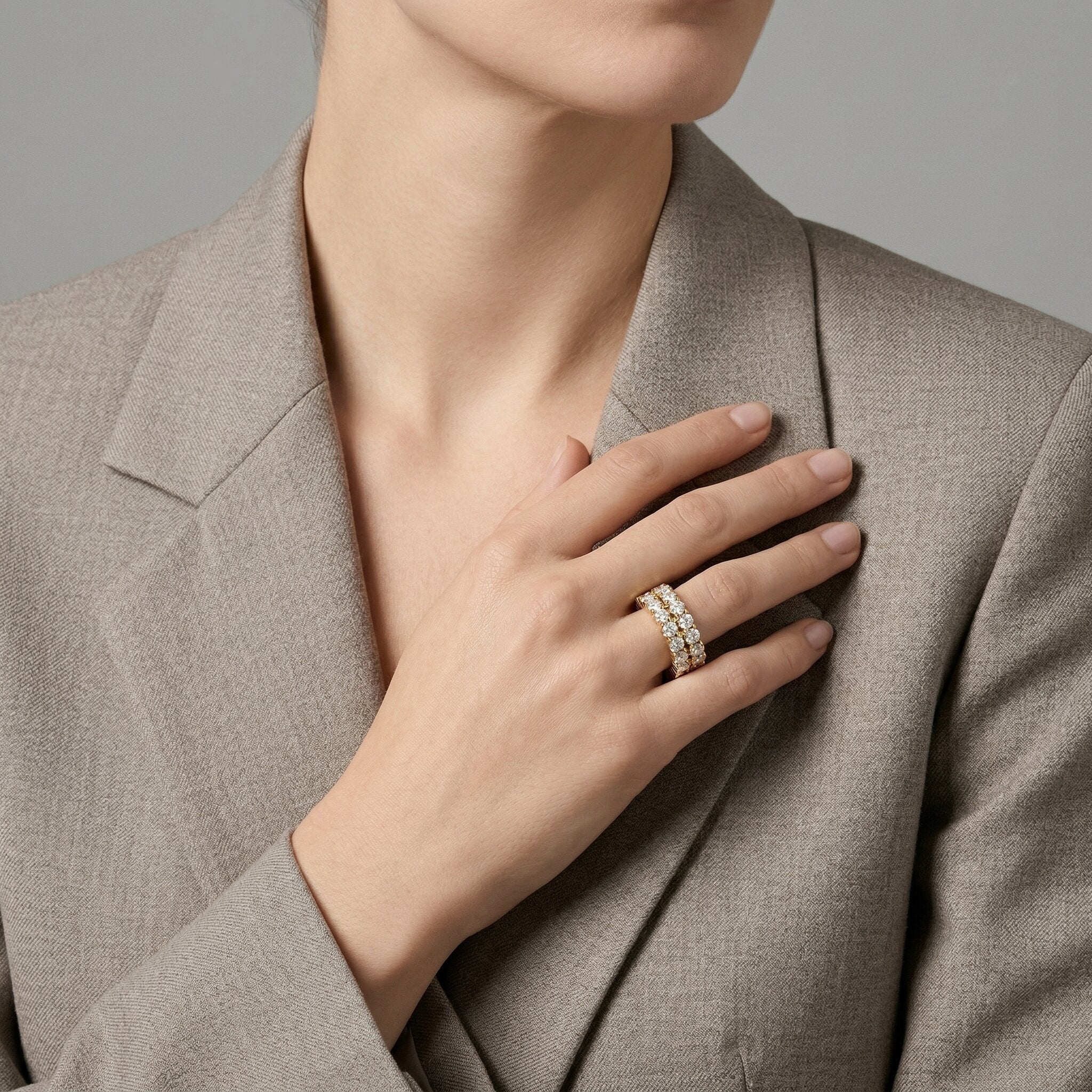 Cassandra Studded Gold Ring Image