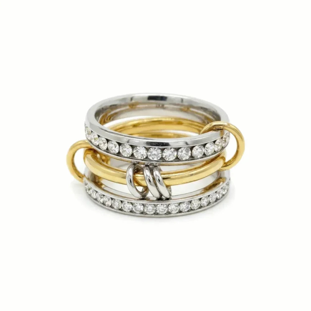 Vivia Two Tone Stacked Diamond Ring Image