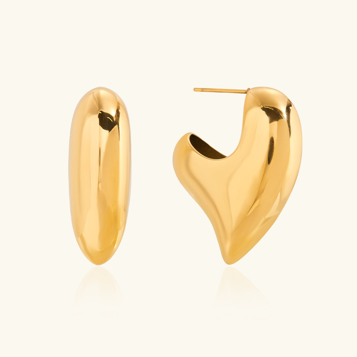 Aimee Chunky Heart Gold Earrings