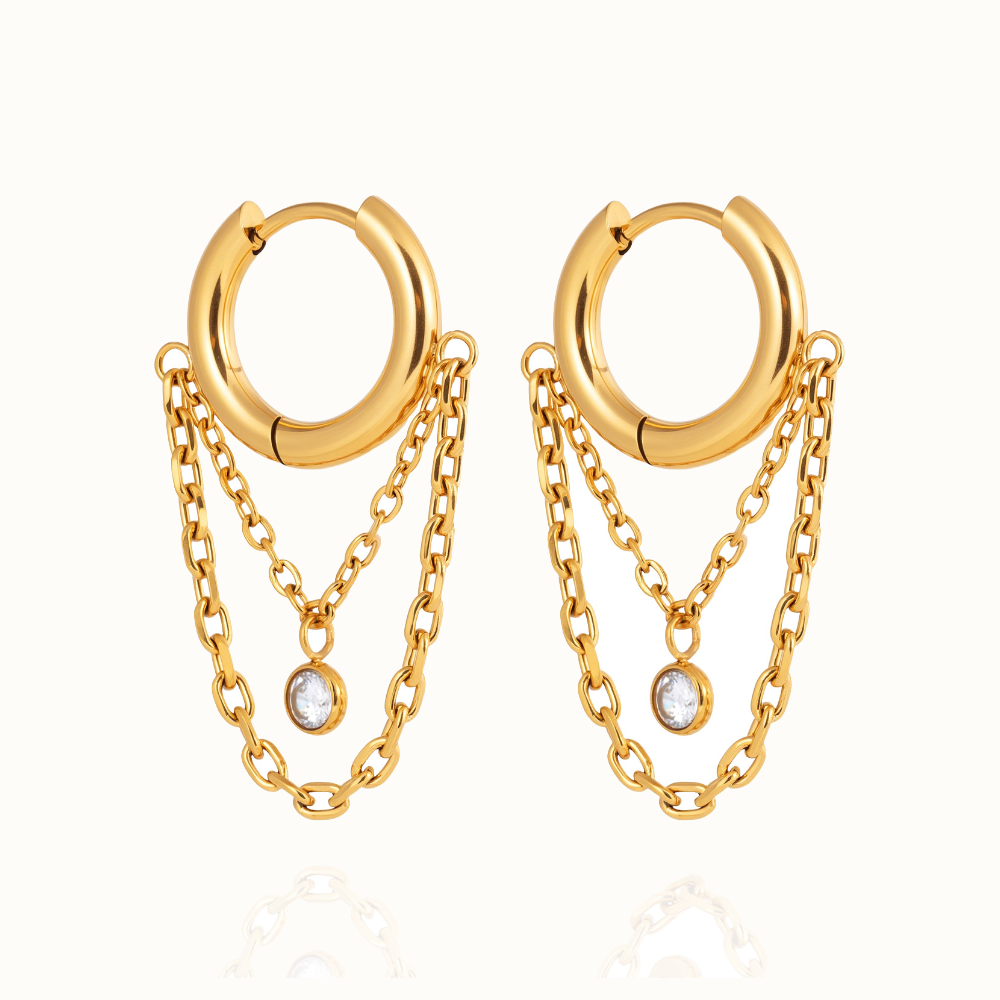 Adore Diamond Drop Hoops Image